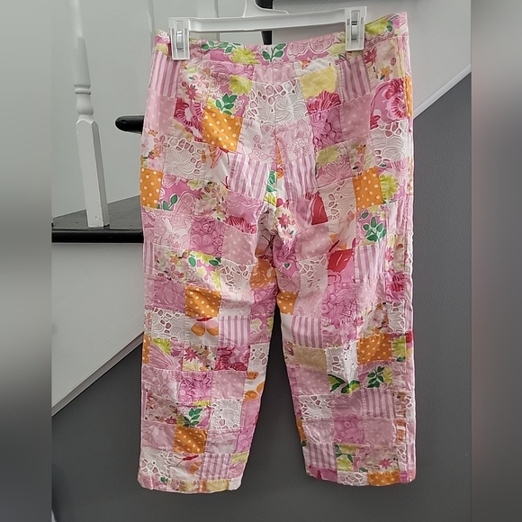 VTG Lilly Pulitzer Floral Print Patchwork Quilted Design Pink Orange | Women’s 6 - Picture 3 of 4